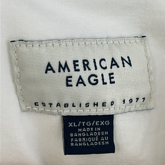 American Eagle White Poplin Button Down Cap Sleeves Utility Mini Dress Size XL - Picture 7 of 17